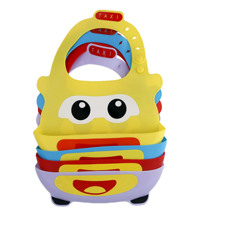 Baby Bib Supplier - Silicone Car Design with Ears Adjustable Waterproof