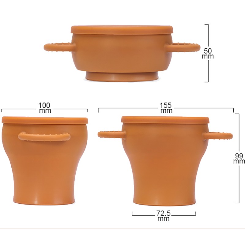 Collapsible Container Supplier - 2-in-1 Silicone Snack Drink Cup Portable