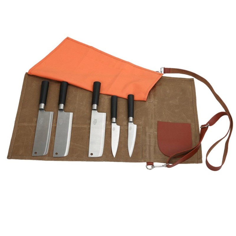 Knife Bag Supplier - Professional Chef Roll up Waxed Canvas Organizer