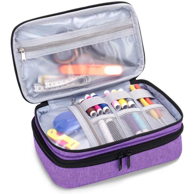 Sewing Kit Supplier - Double-Layer Zipper Crochet Needles Organizer