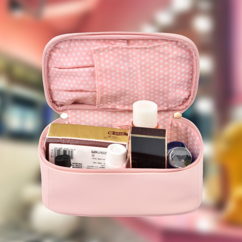 Cosmetic Case Supplier - Portable Ladies Pink Makeup Bag with Logo