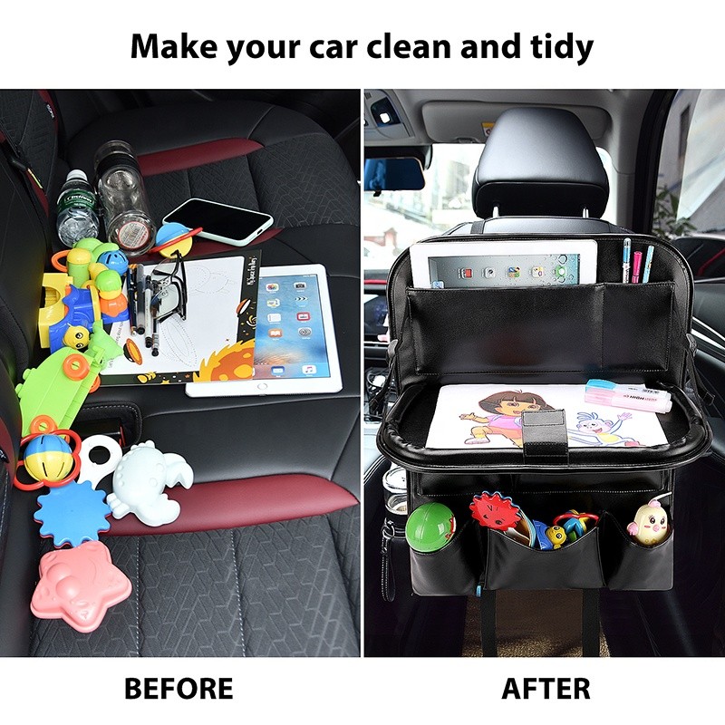 Car Protector Factory - PU Vegan Leather Kick Mats Storage Organizer