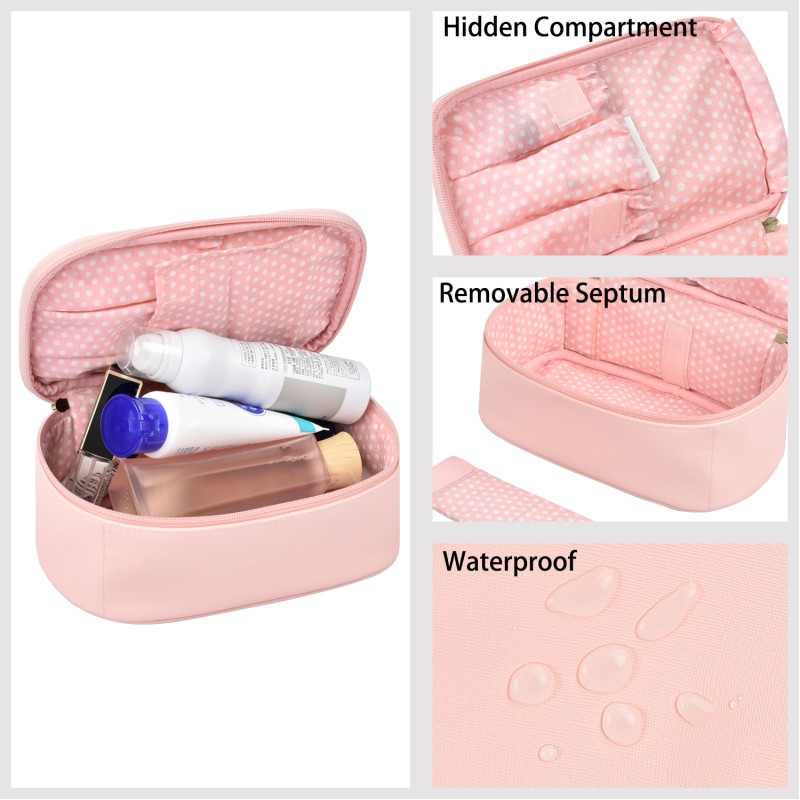 Cosmetic Case Supplier - Portable Ladies Pink Makeup Bag with Logo