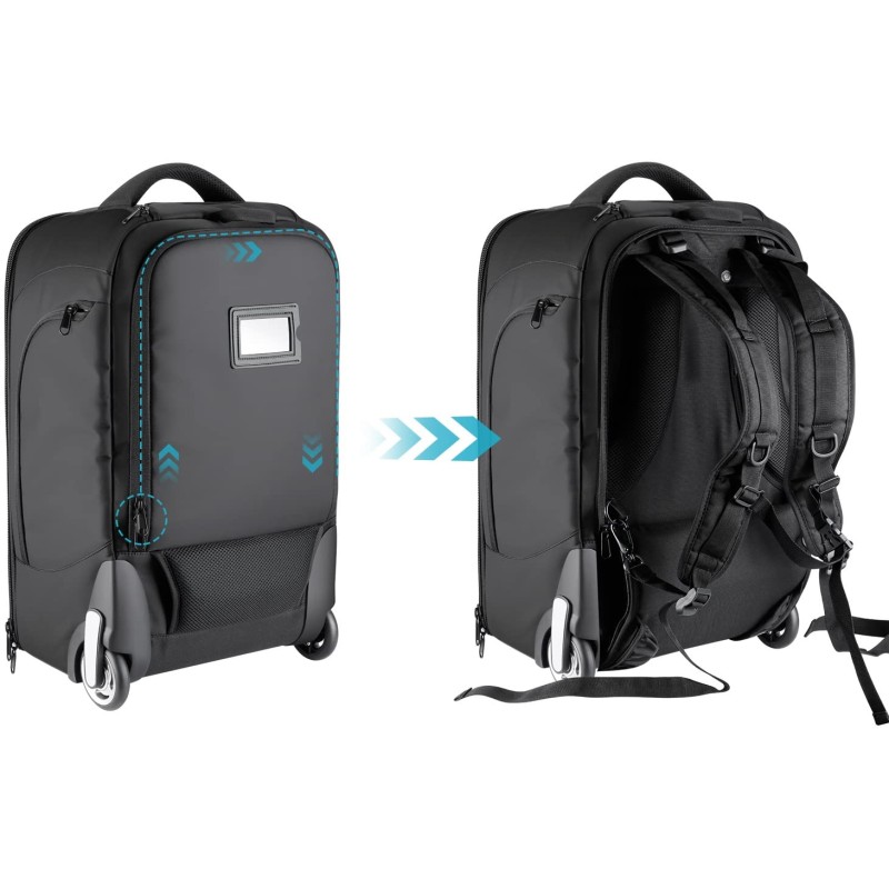 Camera Backpack Factory - 2-in-1 Convertible Wheeled Trolley Case