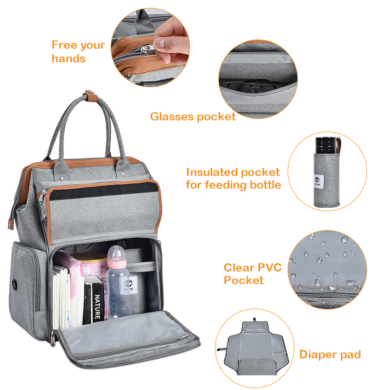 Baby Backpack Supplier - Maternity Diaper Bag with Sterilizer Pocket