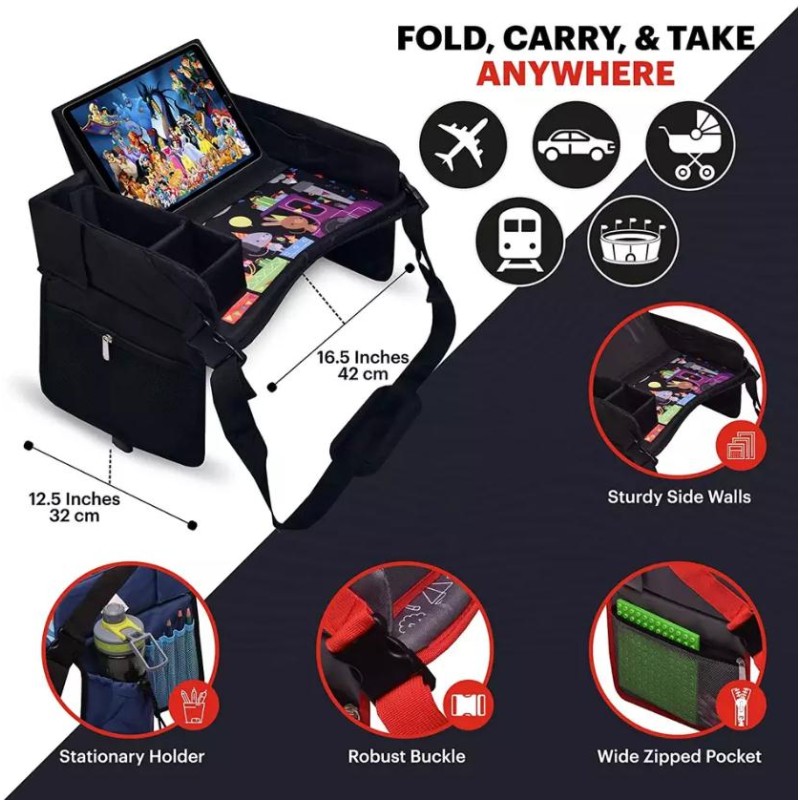 Kids Tray Factory - Toddler Car Travel Organizer Lap Tablet Holder