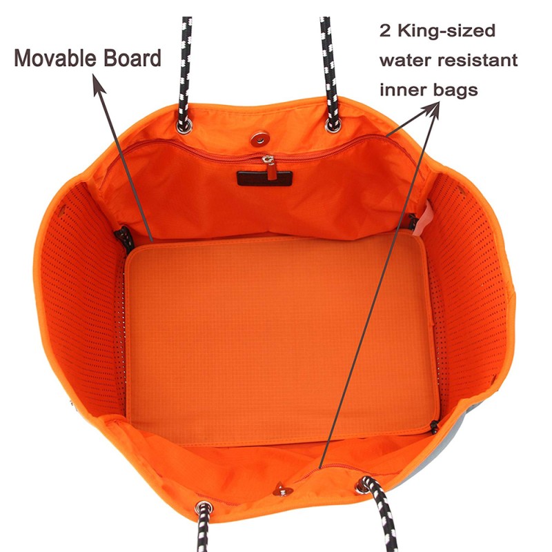 Beach Bag Factory - Neoprene Tote with Inner Pocket Movable Board