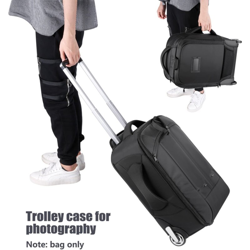 Camera Backpack Factory - 2-in-1 Convertible Wheeled Trolley Case