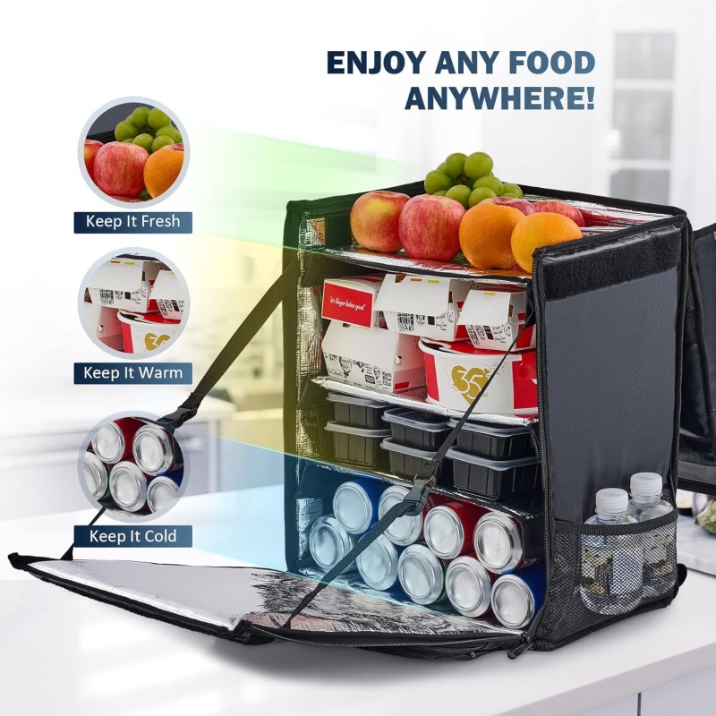 Food Delivery Backpack Supplier - Custom Cooler with Adjustable Dividers