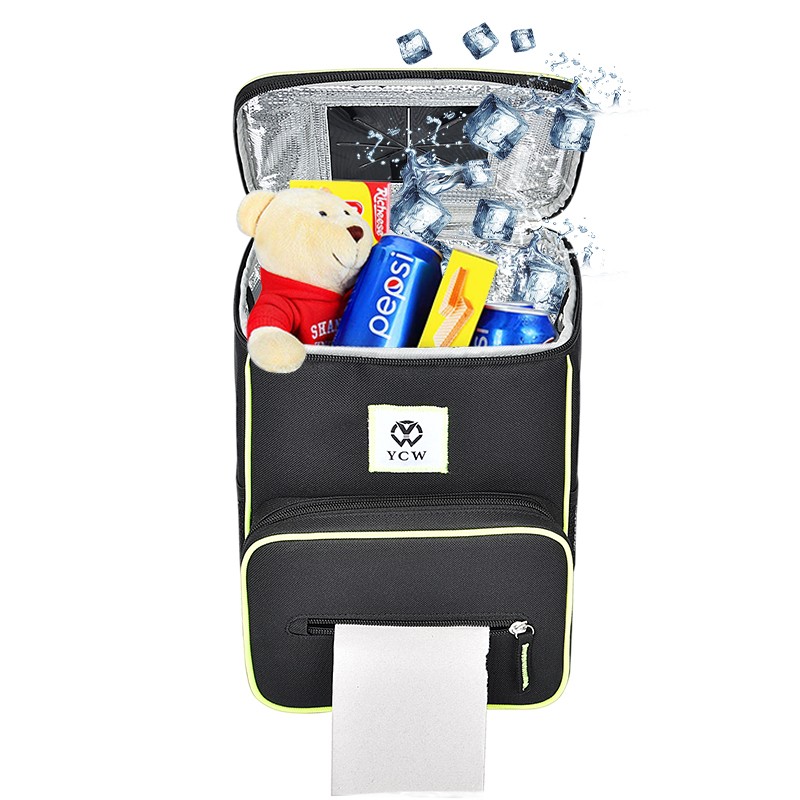 Car Cooler Bag Supplier - Insulated Hanging Car Garbage Bin with Lid