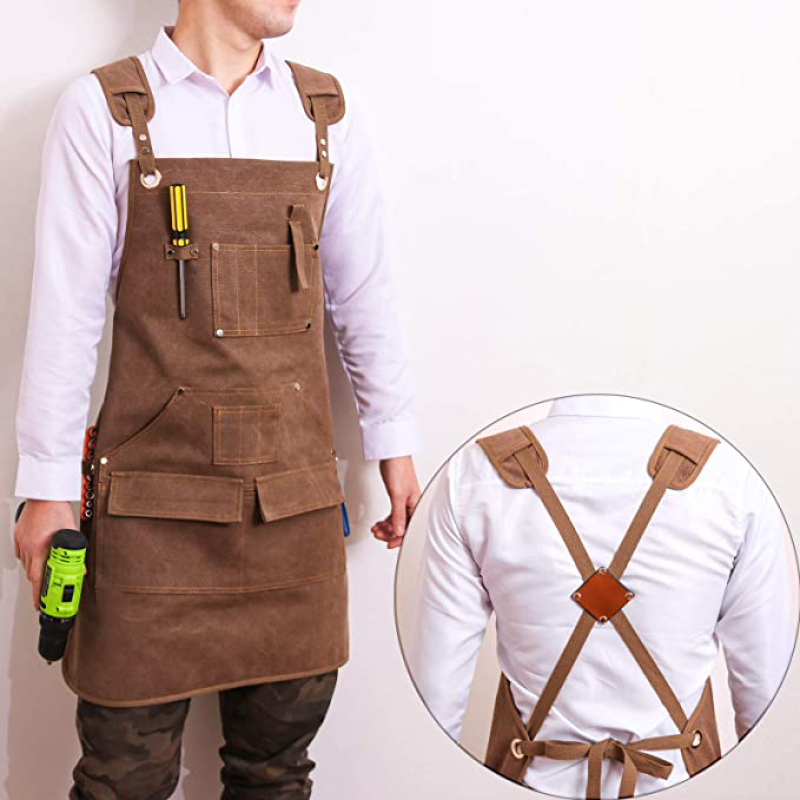 Tool Apron Manufacturer - Custom Mens Waxed Canvas Utility Shop Apron