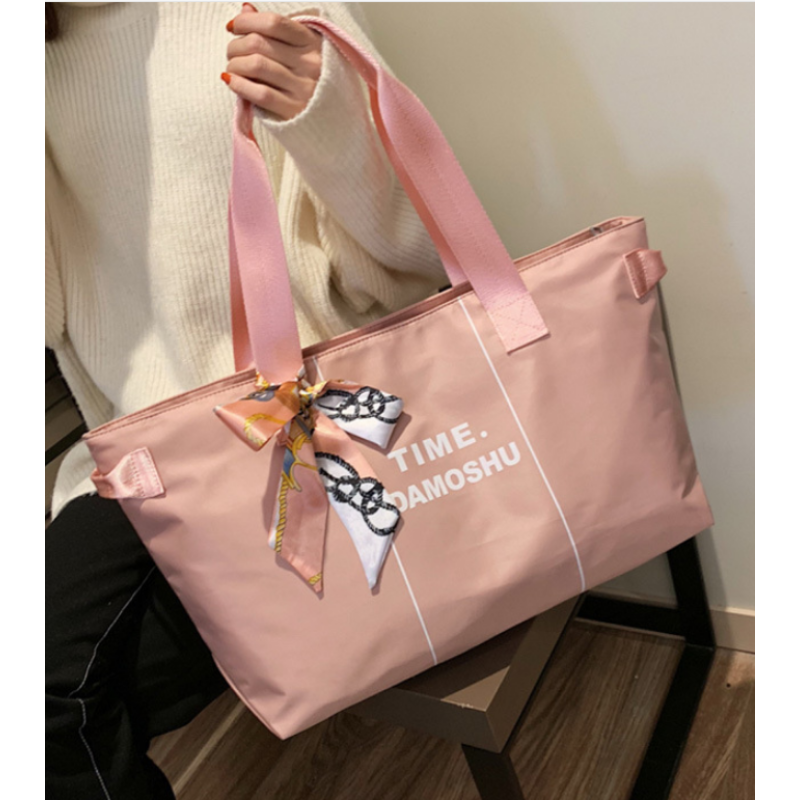 Shoulder Bag Supplier - Nylon Waterproof Multi Pocket Tote with Scarves