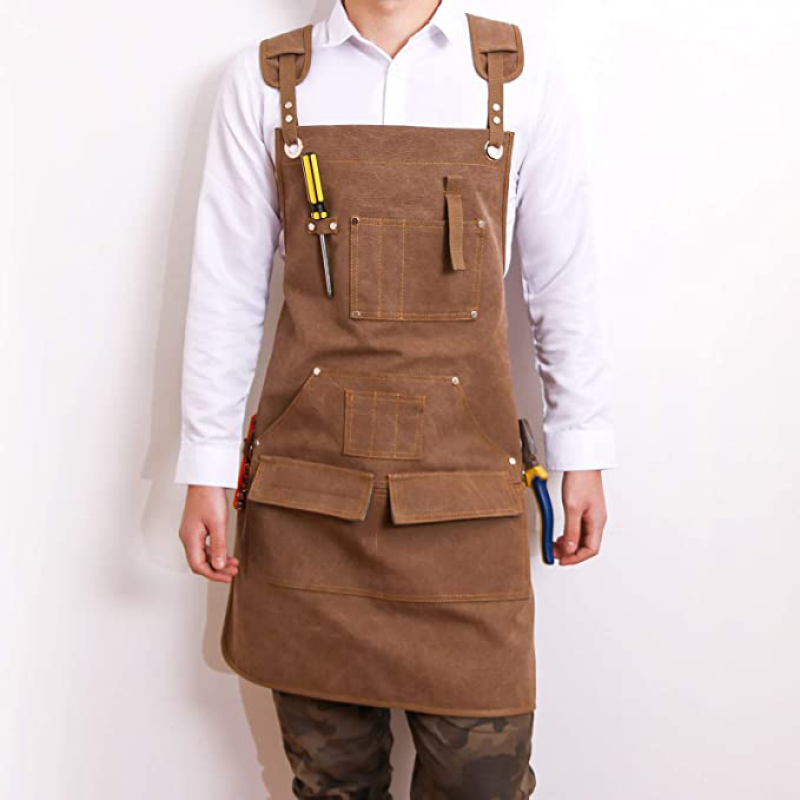 Tool Apron Manufacturer - Custom Mens Waxed Canvas Utility Shop Apron