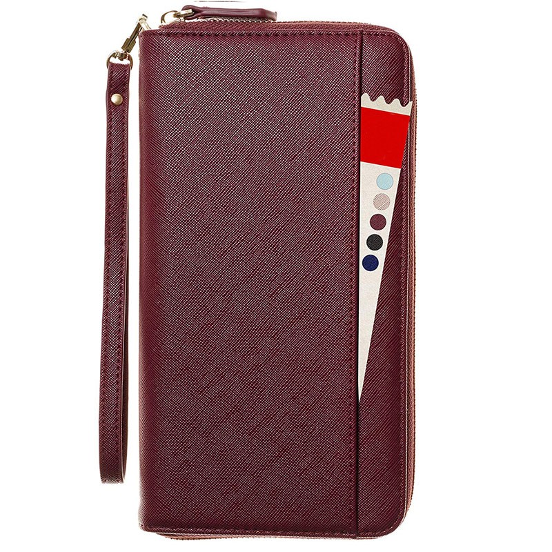 Travel Wallet Factory - Foldable Saffiano Leather Credit Card Case