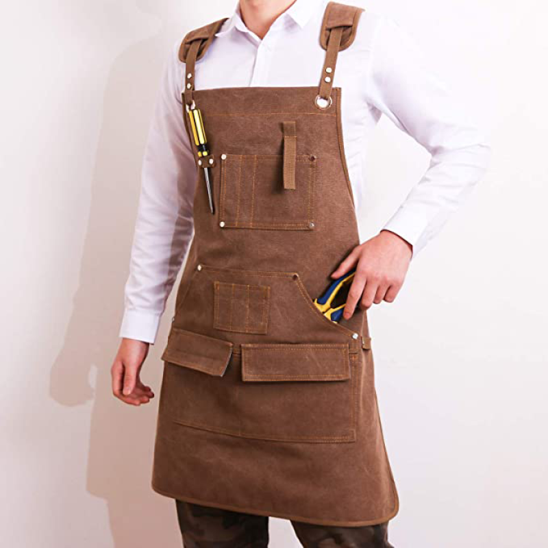 Tool Apron Manufacturer - Custom Mens Waxed Canvas Utility Shop Apron