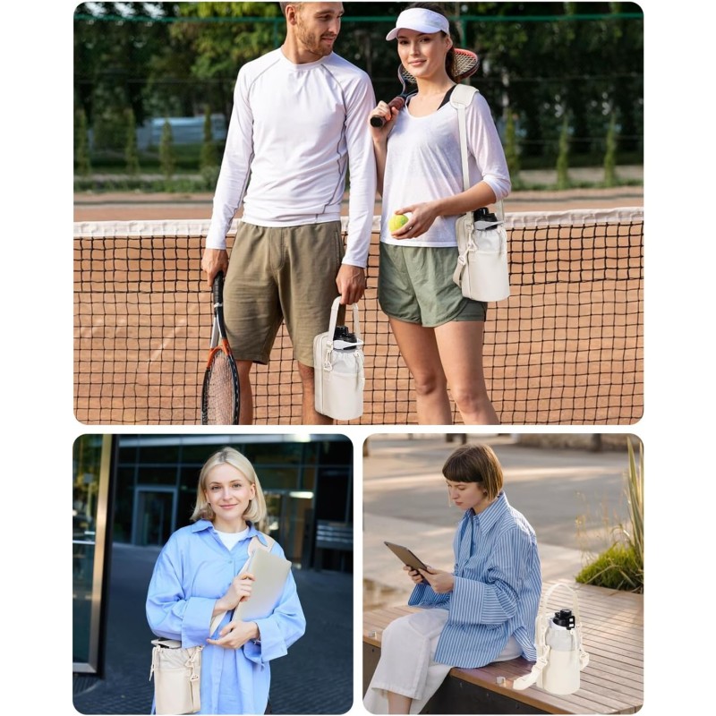 Gym Bag Manufacturer - Leather Shoulder Bag with Water Bottle Sling