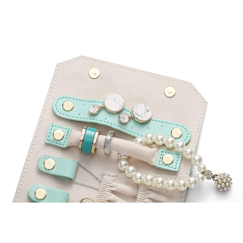 Jewelry Case Supplier - Portable Rolling Vegan Leather Travel Bag