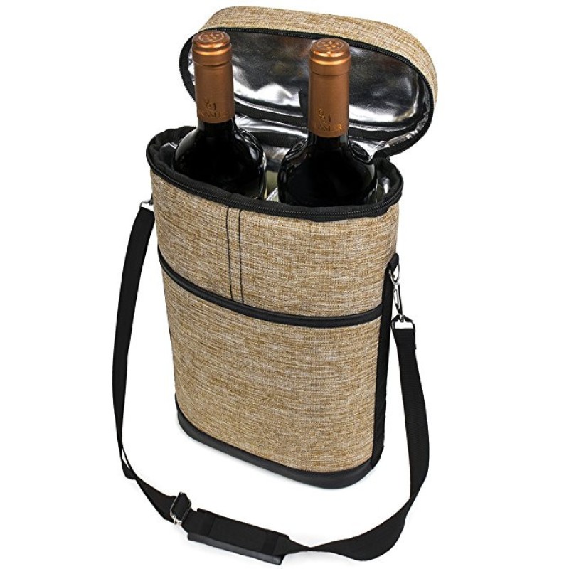 Wine Carrier Manufacturer - Premium Insulated 2 Bottle Tote Cooler