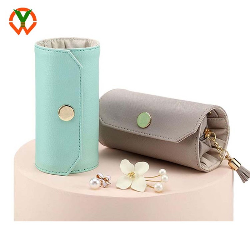 Jewelry Case Supplier - Portable Rolling Vegan Leather Travel Bag