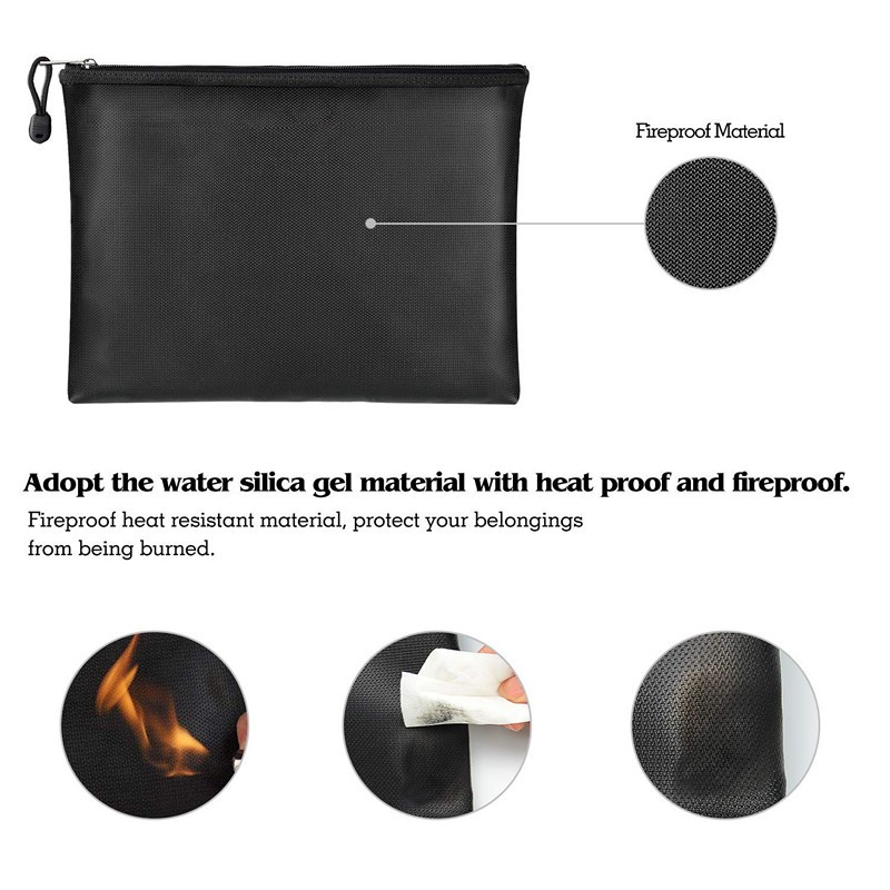 Document Bag Manufacturer - Fireproof Water Resistant Zipper File Bag