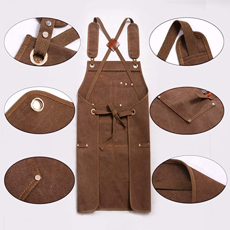 Tool Apron Manufacturer - Custom Mens Waxed Canvas Utility Shop Apron