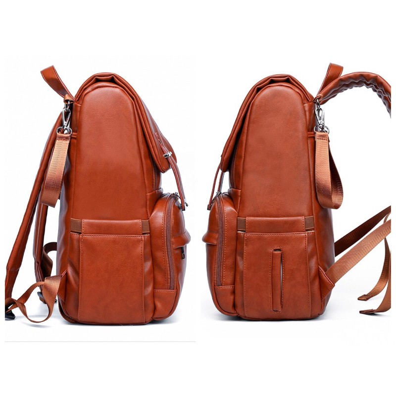 Diaper Backpack Factory - PU Leather Multi-Function Maternity Bag