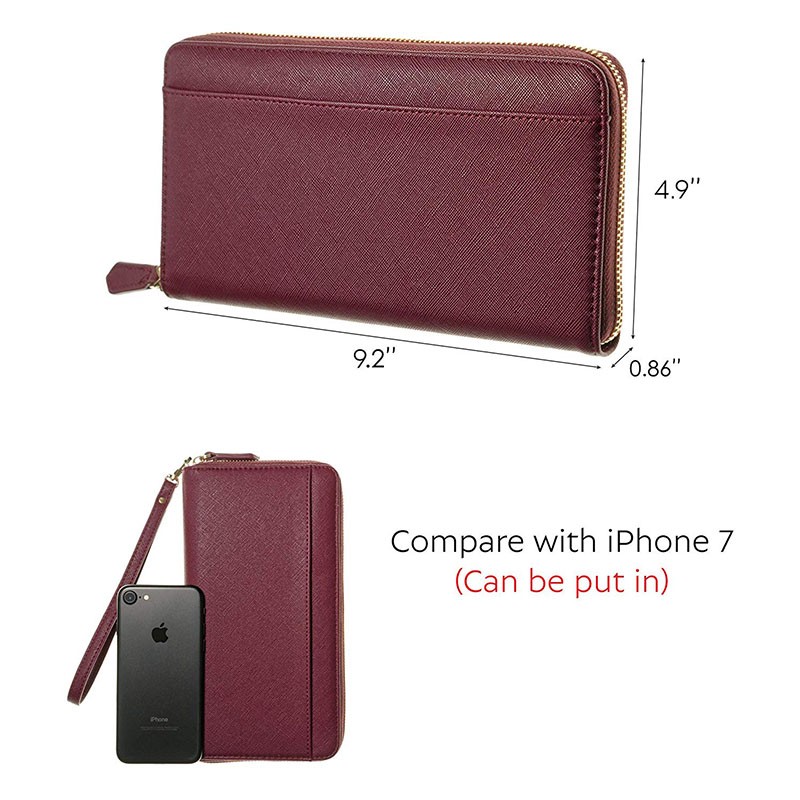 Travel Wallet Factory - Foldable Saffiano Leather Credit Card Case