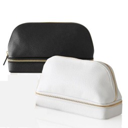 Cosmetic Case Supplier - Factory Supply PU Leather Double Zipper Case
