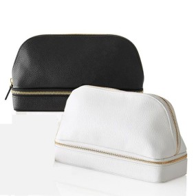 Cosmetic Case Supplier - Factory Supply PU Leather Double Zipper Case