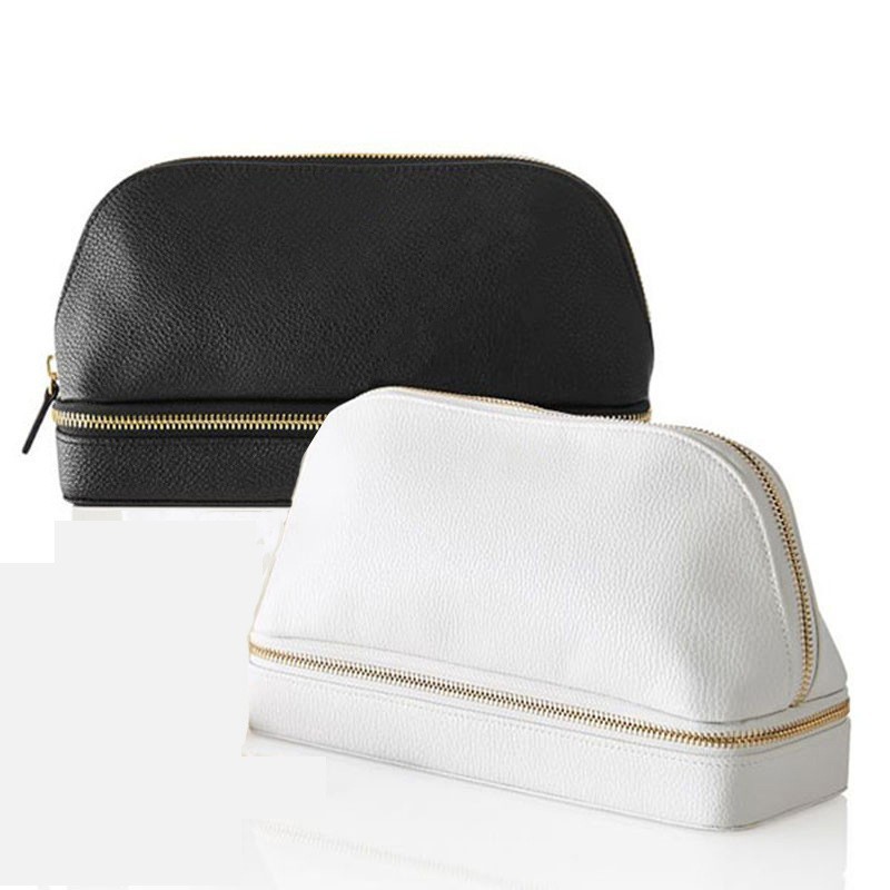 Cosmetic Case Supplier - Factory Supply PU Leather Double Zipper Case