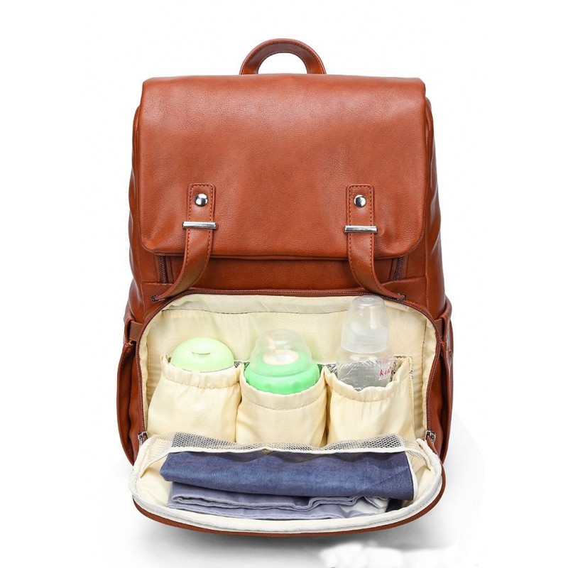 Diaper Backpack Factory - PU Leather Multi-Function Maternity Bag