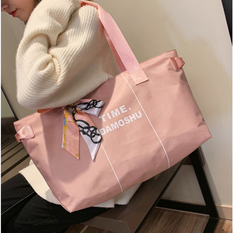 Shoulder Bag Supplier - Nylon Waterproof Multi Pocket Tote with Scarves