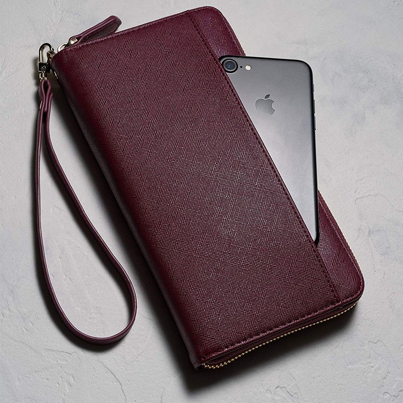 Travel Wallet Factory - Foldable Saffiano Leather Credit Card Case