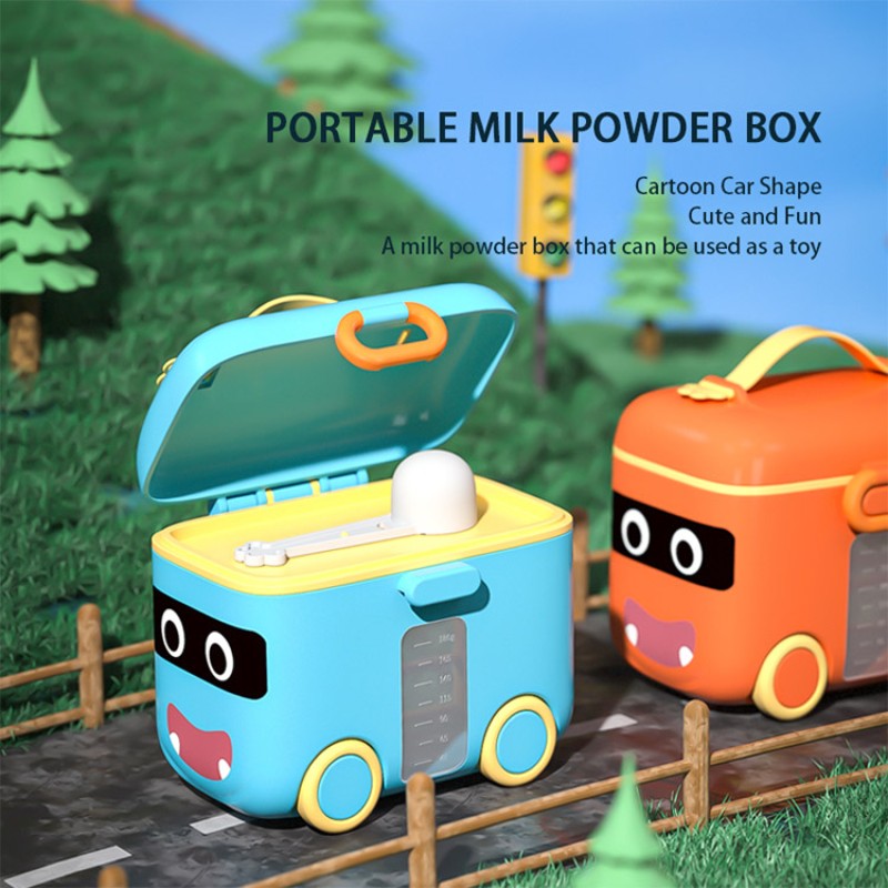Snack Container Supplier - Cartoon Car Shape Portable Powder Storage Box