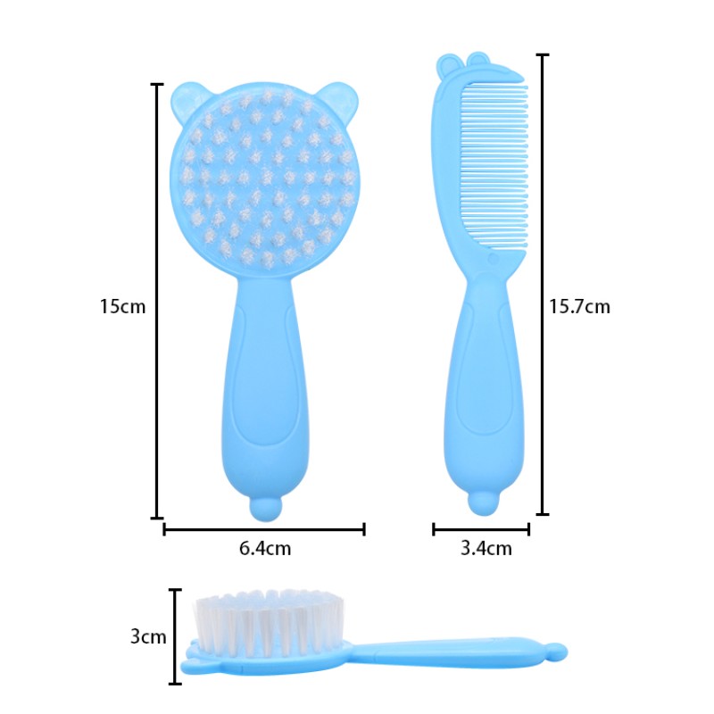 Baby Grooming Set Factory - Custom Bear Shape Hair Brush Comb Set for Newborns