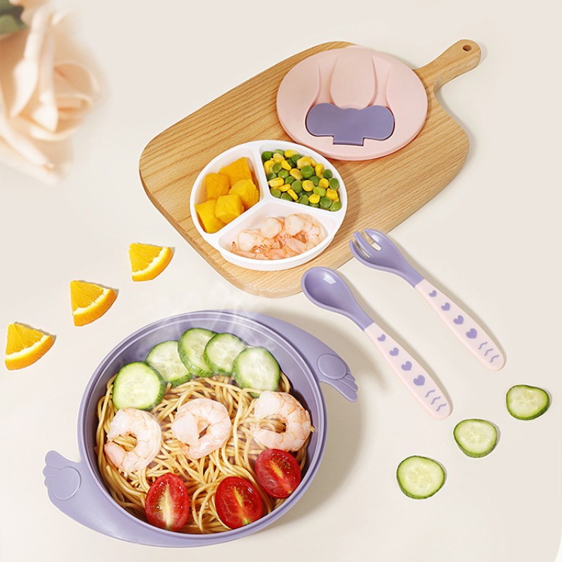 Baby Cutlery Set Supplier - BPA Free Suction Bowl with Pattern for Infants