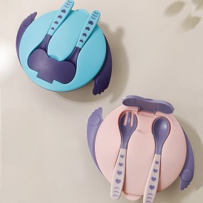 Baby Cutlery Set Supplier - BPA Free Suction Bowl with Pattern for Infants