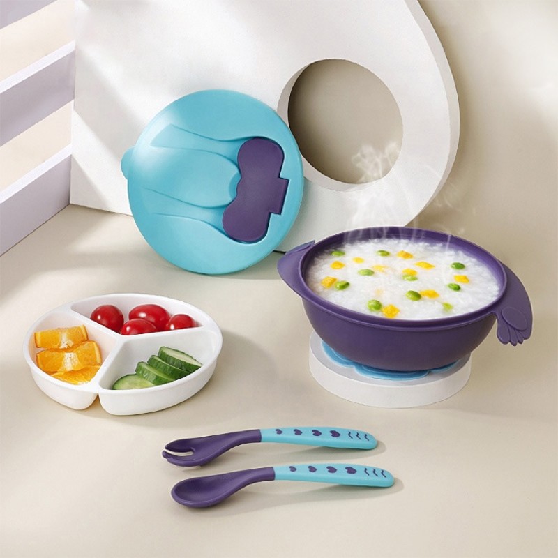 Baby Cutlery Set Supplier - BPA Free Suction Bowl with Pattern for Infants