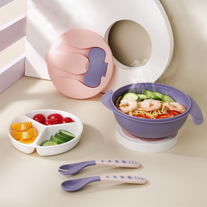 Baby Cutlery Set Supplier - BPA Free Suction Bowl with Pattern for Infants