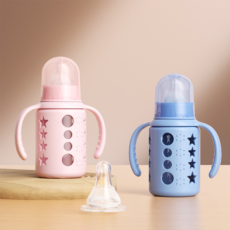 Glass Baby Feeding Bottle Supplier - 120ml Anti Fall Anti Scald