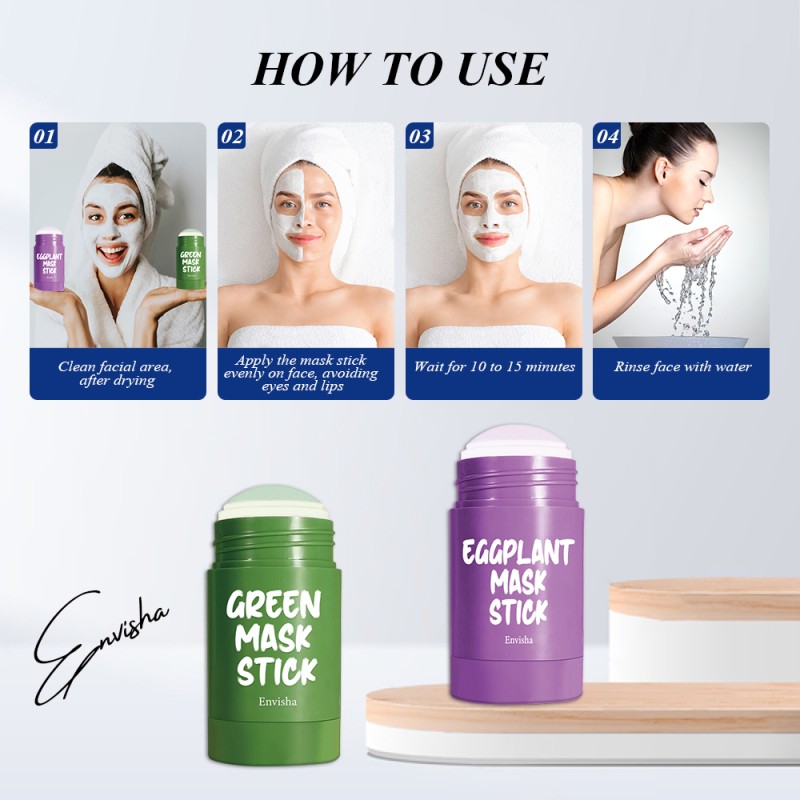 Facial Mask Factory - OEM Korean Pink Clay Green Tea Mask Stick