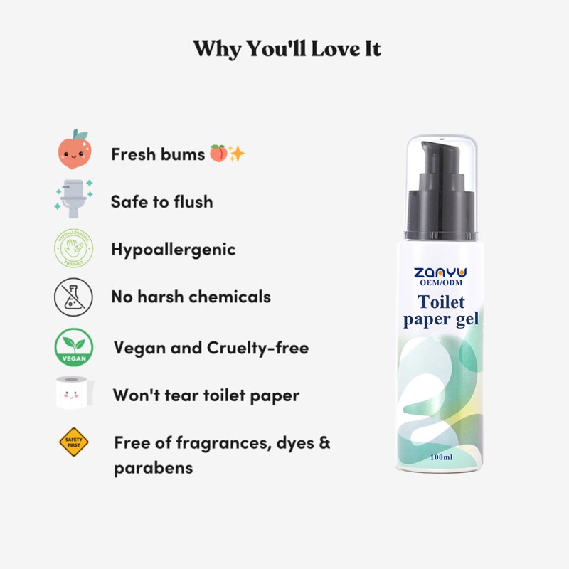 Toilet Paper Gel Factory - 100ml Clean Buttocks Remover Gel