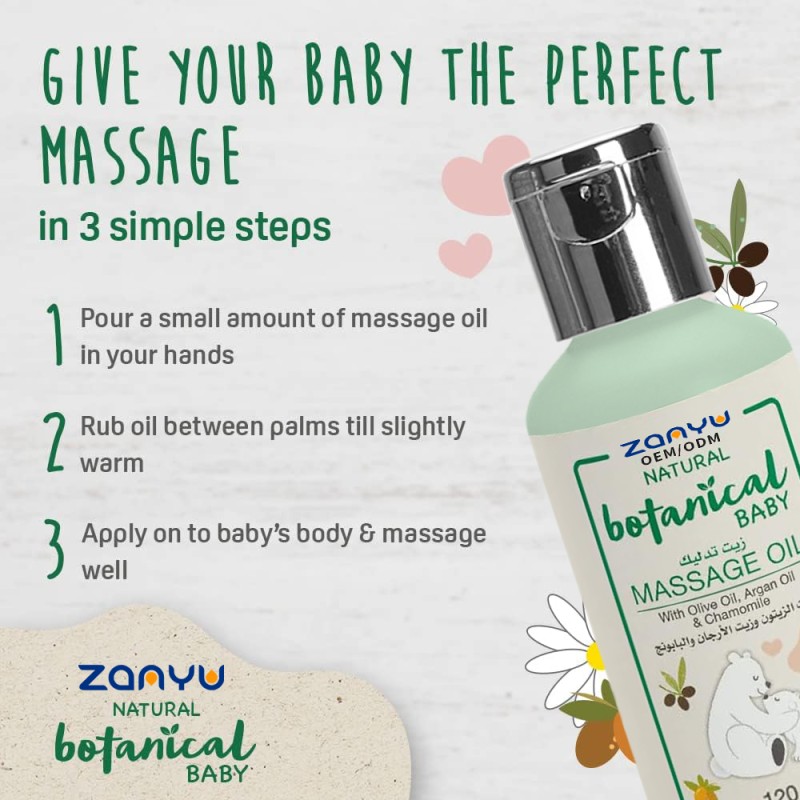 Baby Massage Oil Factory - 120ml Botanical Olive Argan Chamomile