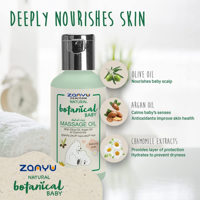 Baby Massage Oil Factory - 120ml Botanical Olive Argan Chamomile