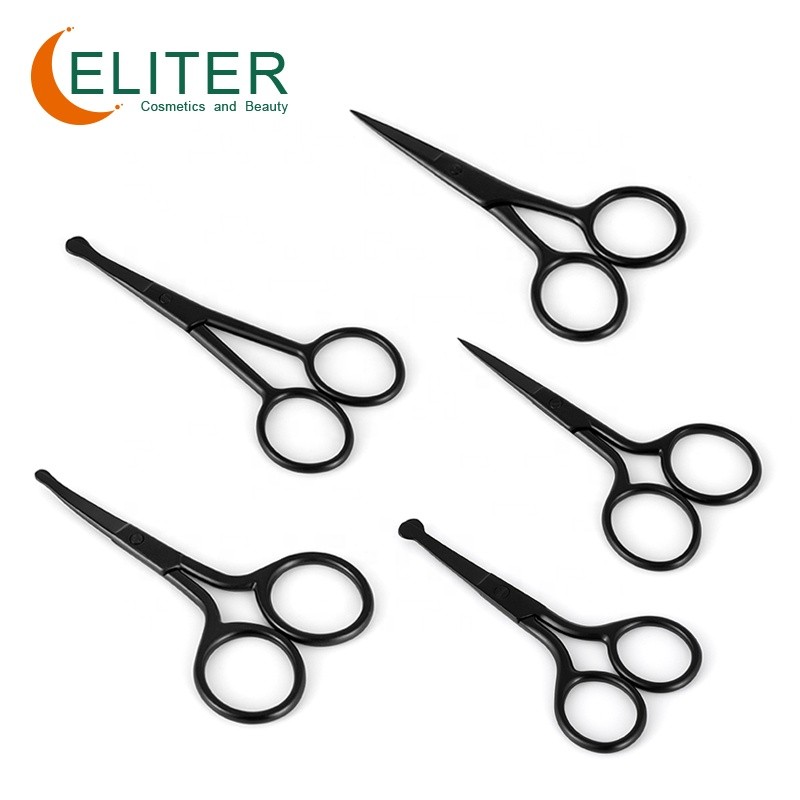 Nose Hair Scissors Manufacturer - OEM/ODM Hot Sell Curved Straight Blade Black