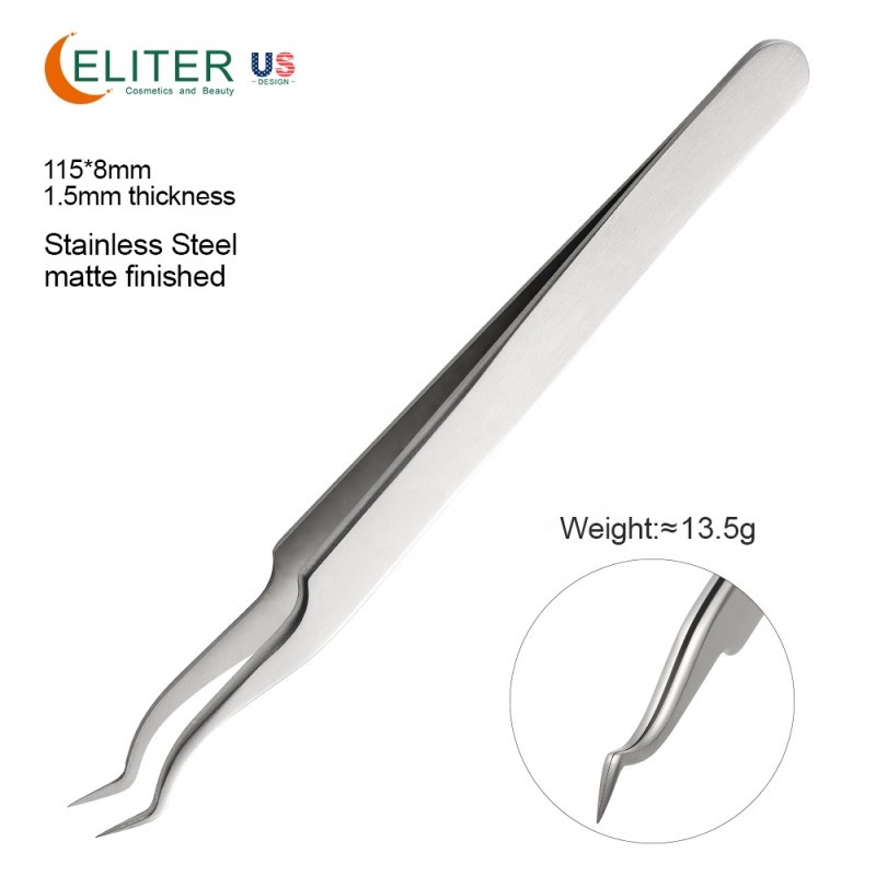 Silver Coated Eyelash Tweezer Manufacturer - OEM/ODM Small Pointed Tip Customizable