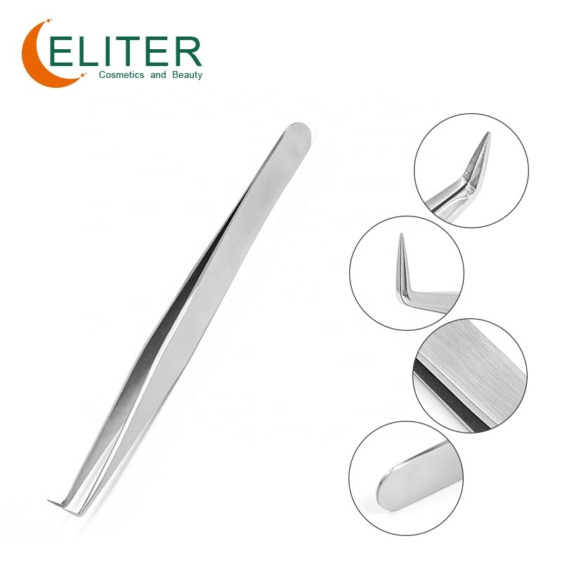 90 Degree Eyelash Tweezer Manufacturer - OEM/ODM OEM Stainless Steel Soft Touch