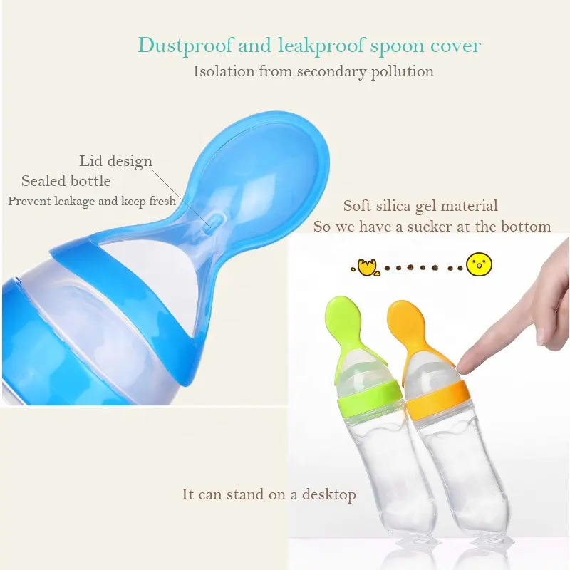 Silicone Feeding Bottle Factory - Food Grade BPA Free Squeezing Bottle