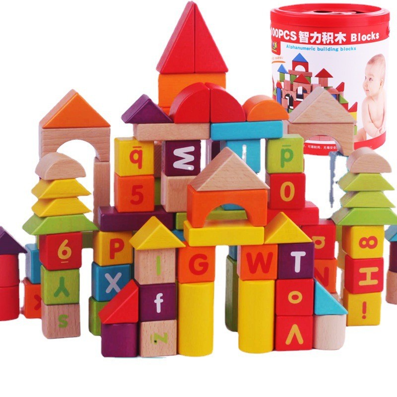 Wooden Toy Supplier - Custom Large DIY 100 PCS Building Blocks