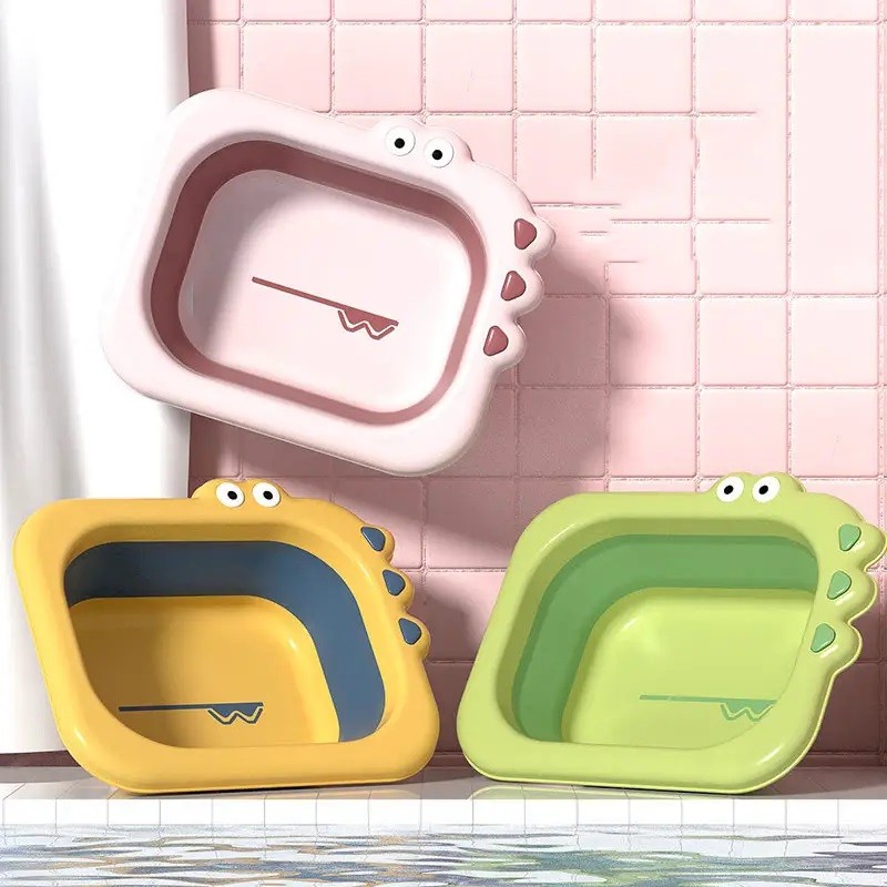 Baby Washbasin Supplier - Cartoon Shaped Foldable Plastic Foot Bath